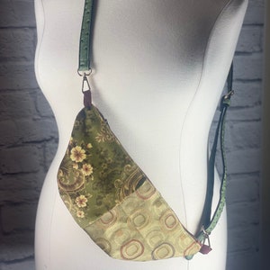 Upcycled Belt Bag Crossbody Bag Waist Pouch Sling Bag Bum Bag Fanny Pack Travel Bag by S Threads Boutique