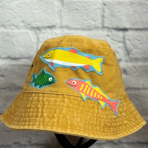 Upcycled Bucket Fish Hat One Size Fit by S Threads Boutique