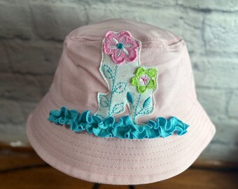 Upcycled Bucket Hat Flowers One Size Fit by S Threads Boutique