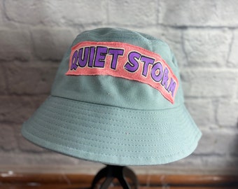 Upcycled Bucket Hat Quiet Storm One Size Fit by S Threads Boutique