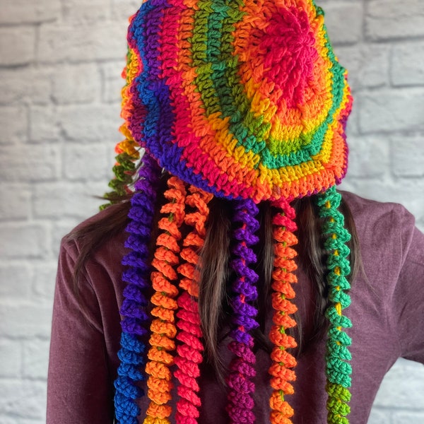 S Threads Moms Crochet Jellyfish Dreadlocks Hat Pick Your Color One Size Fit