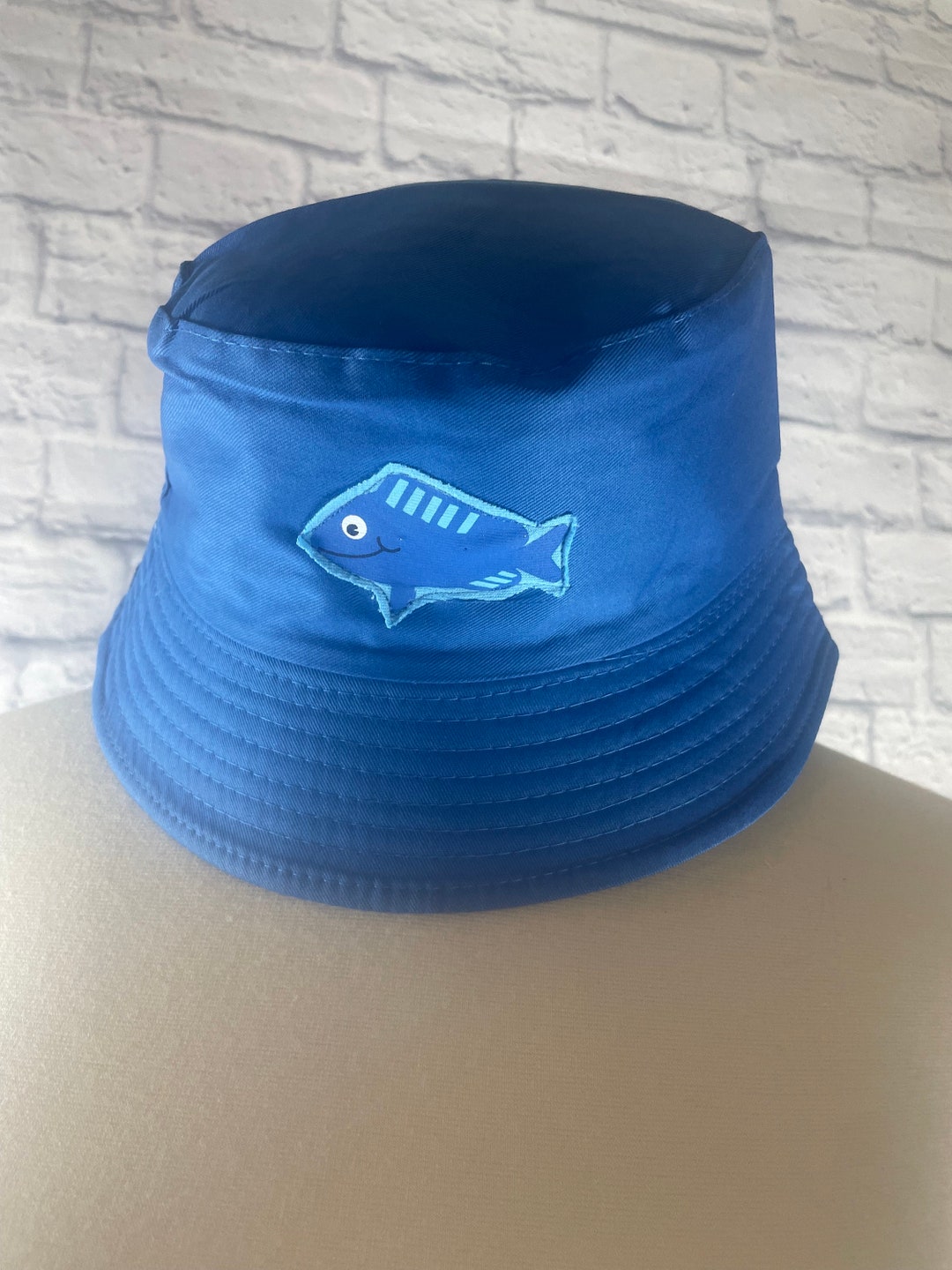 Upcycled Bucket Hat Blue Fish One Size Fit by S Threads Boutique - Etsy