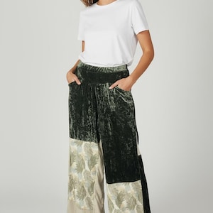 Recycled Upcycled Pants with Recycled Fabrics made by S Threads size XL/2X Curvy Fit