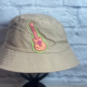 Upcycled Bucket Hat Guitar One Size Fit by S Threads Boutique