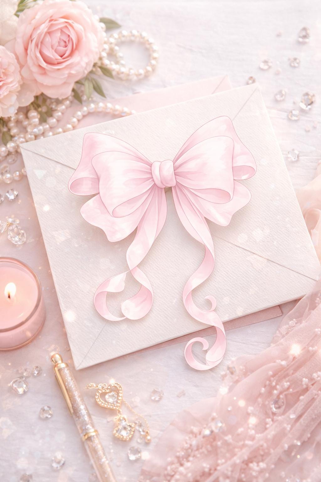 Watercolor Pink Bow Clipart – Coquette Ribbon PNG Bundle (digital ...