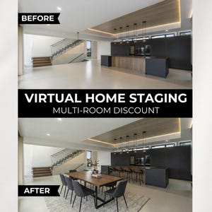 Home Staging virtuel Service numérique Amélioration de photos immobilières Design d'intérieur Création de maquettes Visualisation de la salle Présentation de la propriété