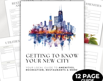 Plantilla de guía de la ciudad editable Descargar reubicación digital PDF personalizable Paquete de bienvenida Recursos del vecindario Información comunitaria Local