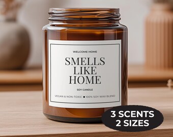 Aroma casero Idea de regalo Bienvenida Inauguración de casa Vela en tarro ámbar Cera de soja Natural Regalo para el comprador Vendedor Fragancia navideña Lavanda Salvia Larga duración