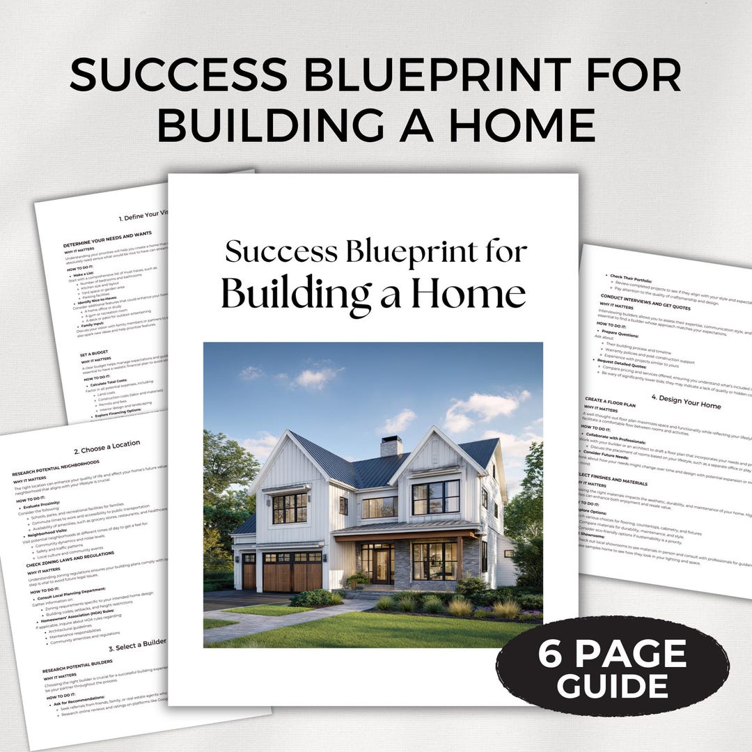 Home Building Guide First Time Builder Resource Digital Download ...