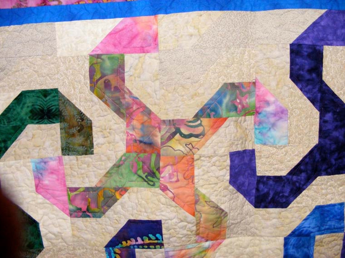 Bright Batiks Quilt in the Monkey Wrench Pattern - Etsy