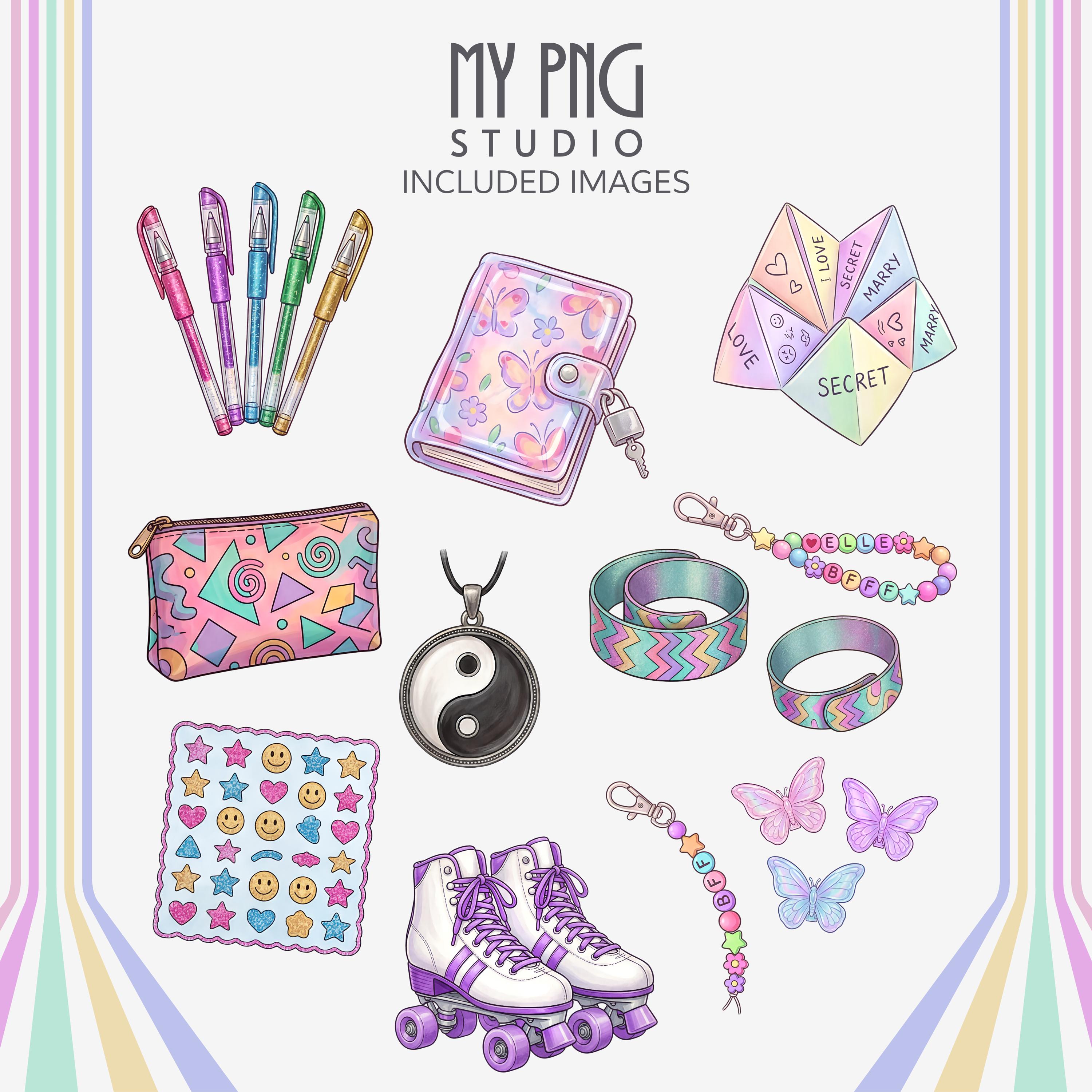 90s + 2000s Clipart Bundle PNG, Y2K Retro, Nostalgia Elements ...