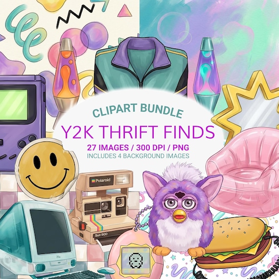 Y2K Clipart Bundle, Retro 90s Graphics, Nostalgic Tech (Digital Download)