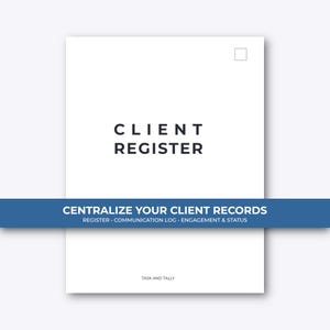 Client Register Printable PDF | Client Database Planner | Small Business Organizer