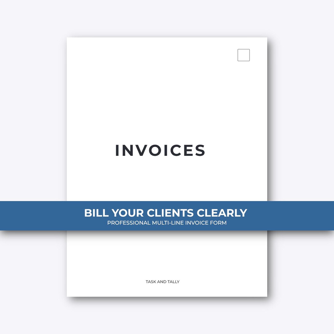 Invoice Form Printable PDF | Multi Line Template | Small Business ...