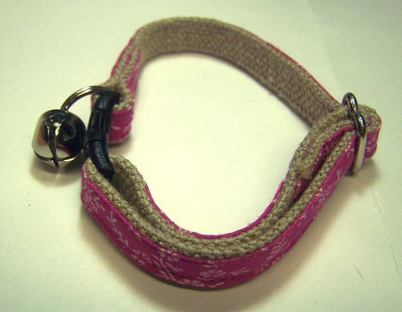 Handmade Hemp Cat Collar pretty in Pink Etsy