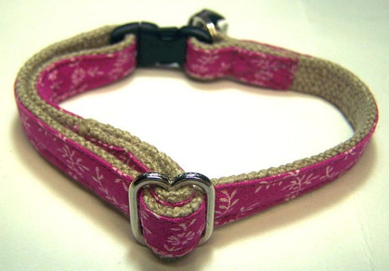 Handmade Hemp Cat Collar pretty in Pink Etsy