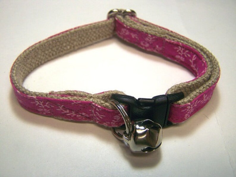 Handmade Hemp Cat Collar pretty in Pink Etsy