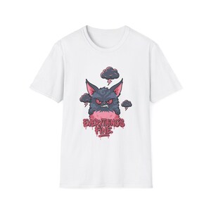 Grumpy Cat with Storm Cloud T-Shirt | Angry Cat Illustration