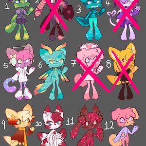Harige/Anthro Adoptables. Digital Multispecies keurt batch goed