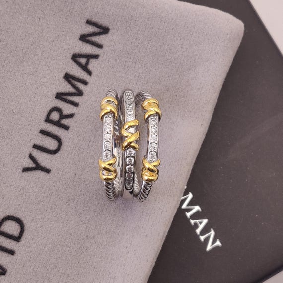 DY Multi-layer Twisted Wire Ring, 925 Sterling Si… - image 1