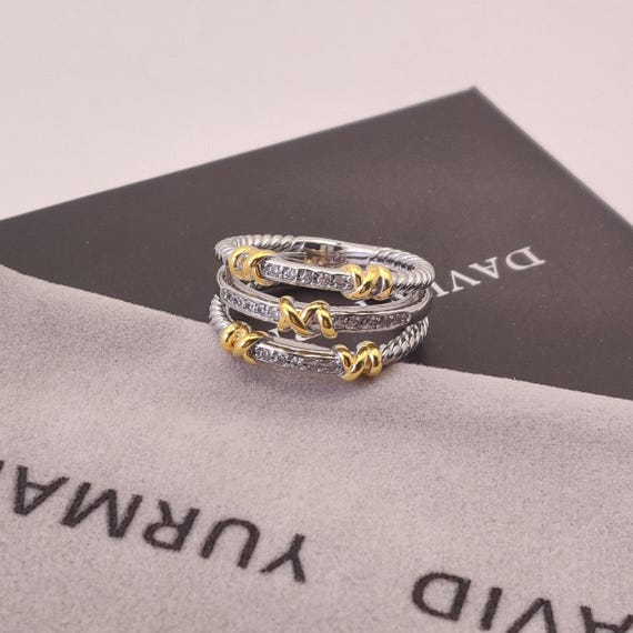 DY Multi-layer Twisted Wire Ring, 925 Sterling Si… - image 2