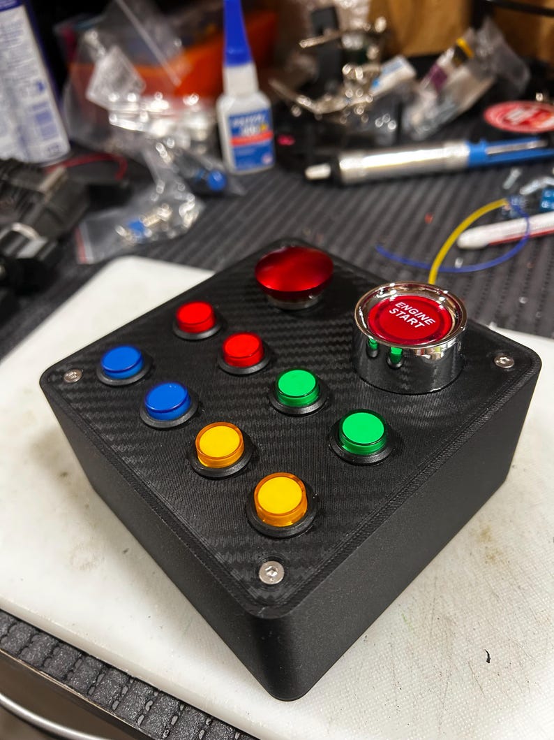 Sim Racing Button Box USB – 8 Buttons + Engine Start – Simhub ...
