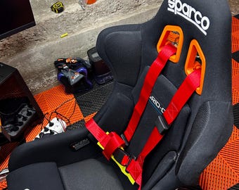 Sparco Grid-Q compatible harness support/belt guide – 3D printed racing sim seat insert