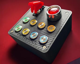 Sim Racing Button Box USB | 8 Buttons + Engine Start | SimHub Dashboard Control Box | PC Plug & Play