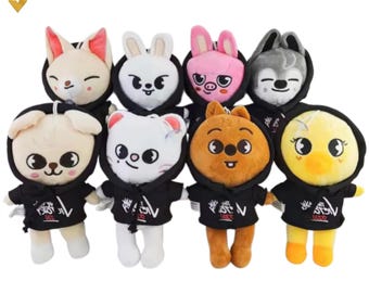 Peluches de Stray Kids SKZOO inspirados en el K-pop - Personajes animales OT8 del Kpop