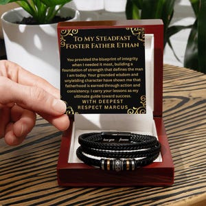 Fathers Day Gift For Foster Dad Bracelet Success Jewelry Bonus Dad Milestone Gift for Him Step Dad Keepsake Mens Jewelry Mens Bracelet