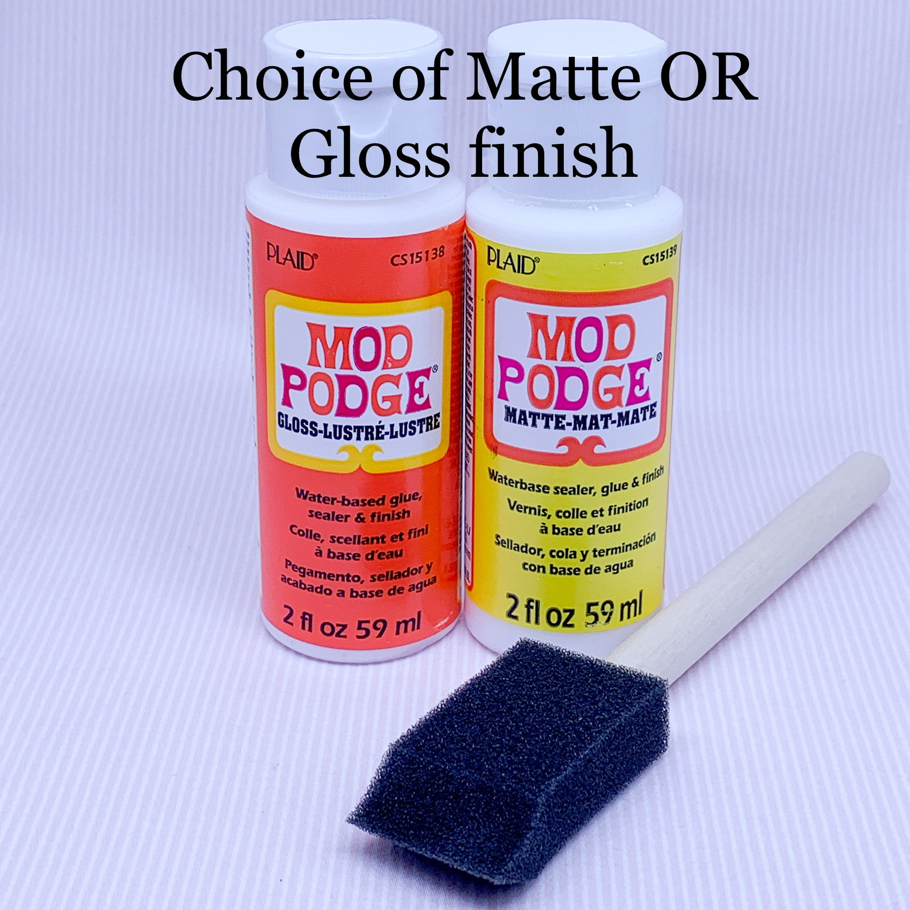 Mod Podge Complete Decoupage Kit-Two 16oz Bottles Waterbase Sealer/Glue  (Matte Gloss Finish) with 4-pk Foam Brush Set, Clear
