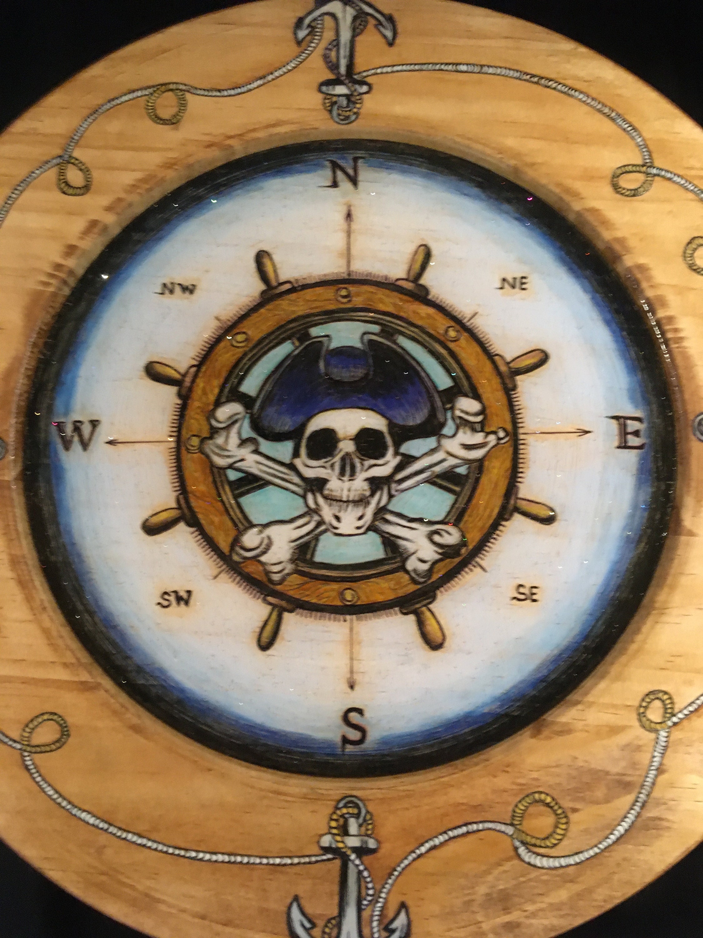 Handbemalte nautische faule Susan | Etsy