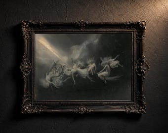 Heksensabbat — Kunstafdruk — Donkergotisch macaber schilderij