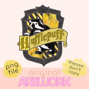 HP Haus Wappen schwarz und Gold Huff PNG Aufkleber für Shirts, Aufkleber, Tassen