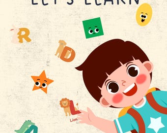 Dierenalfabet flitskaarten voor kinderen, printbare A-Z dieren + 10 vormen kleuterschool PDF