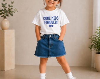 Kids Forever-peuter-T-shirt, zonnebril grafisch T-shirt, uniseks shirt van katoenmix