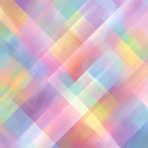 May include: Abstract digital art with a watercolor effect. The image features overlapping diagonal rectangles in a variety of pastel colors, including pink, purple, yellow, blue, and green. The design has a soft, blurred appearance.