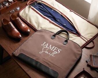 Personalized Garment Bag, Custom Embroidered Suit Travel Bag,  Wedding Groomsman Gift, Bridal Suit Carrier,gift for him, Father's Day Gift