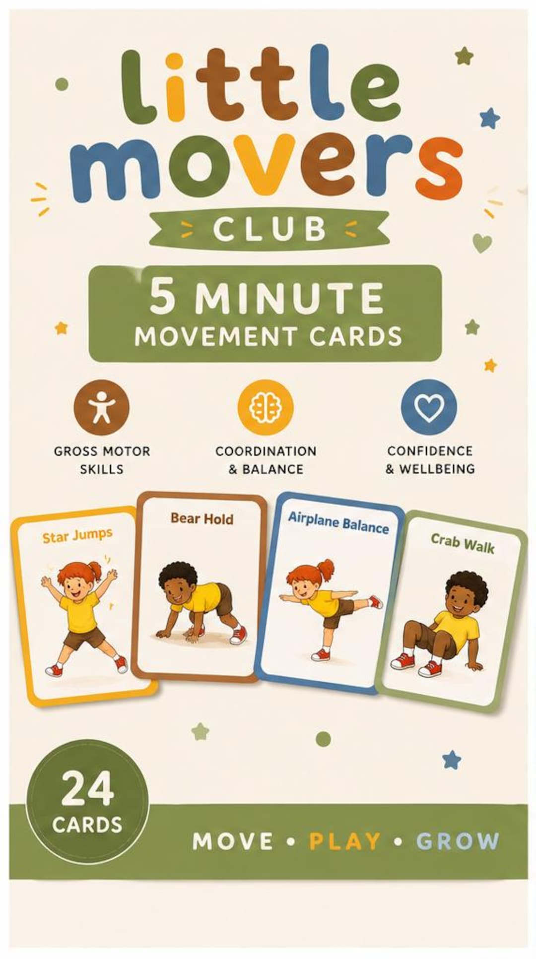 Fitness Cards for Kids - Etsy