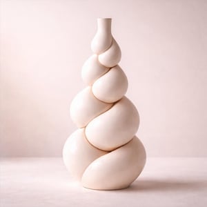 Organic Blob Spiral Vase STL | Modern Sculptural Vase 3D Print | Minimal Aesthetic Vase | Abstract Stacked Form Vase | Luxury Home Decor STL