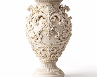 Ornate Baroque Vase STL | Luxury Floral Vase 3D Model | Vintage Decorative Vase STL | Classic Home Decor STL File