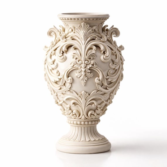 Ornate Baroque Vase STL | Luxury Floral Vase 3D Model | Vintage Decorative Vase STL | Classic Home Decor STL File