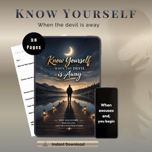 10-Day Self-Discovery workbook - know yourself when the devil is away- change & ramadan reflexion / printable and digital pdf .