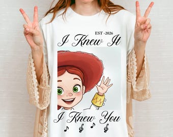 Comfort Colors Watercolors TS Jessie Toy Story 5 Shirt, Retro I Knew It I Knew You Shirt, Disneyland Toy Story Family Matching Shirt