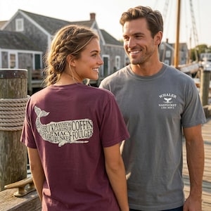Camiseta Nantucket Whaler / Gráfico de ballena de las familias fundadoras / Camiseta conmemorativa Est. 1659