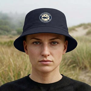 Vintage Nautical Bucket Hat | Starbuck Nantucket Whaling Patch | Coastal Aesthetic Beach Hat | Moby Dick Gift