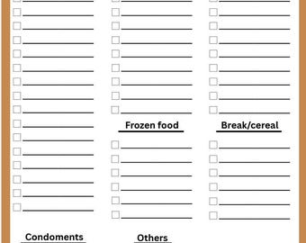 Planner stampabile per la lista della spesa / Modello minimalista per la lista della spesa / Lista della spesa settimanale / Organizzatore per la cucina / Download immediato