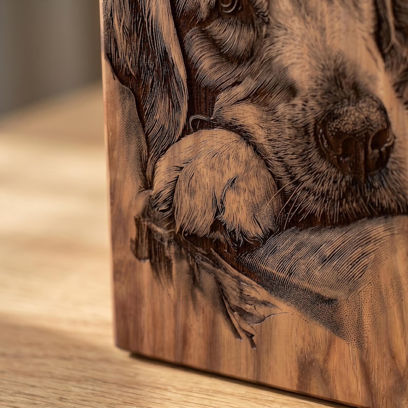 Personalized Wooden Dog Urn: Custom Pet Memorial Keepsake Box image 12
