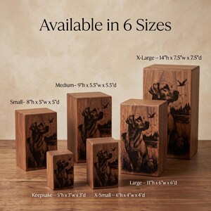 Urna de madera personalizada para perros, caja conmemorativa personalizada para fotos de mascotas, urna de recuerdo grabada. imagen 9