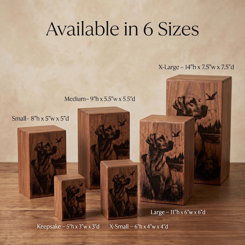 Urna de madera personalizada para perros, caja conmemorativa personalizada para fotos de mascotas, urna de recuerdo grabada. imagen 9
